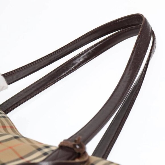 BURBERRY Nova Check Tote Bag Canvas Beige Auth 91273 - Picture 9 of 16